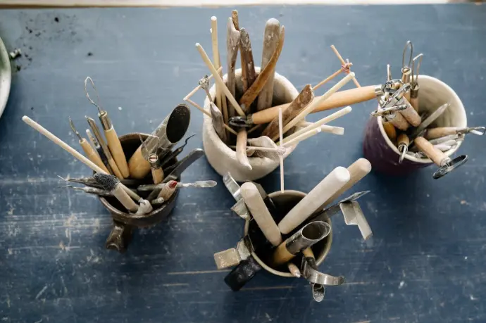 Collection of pottery tools